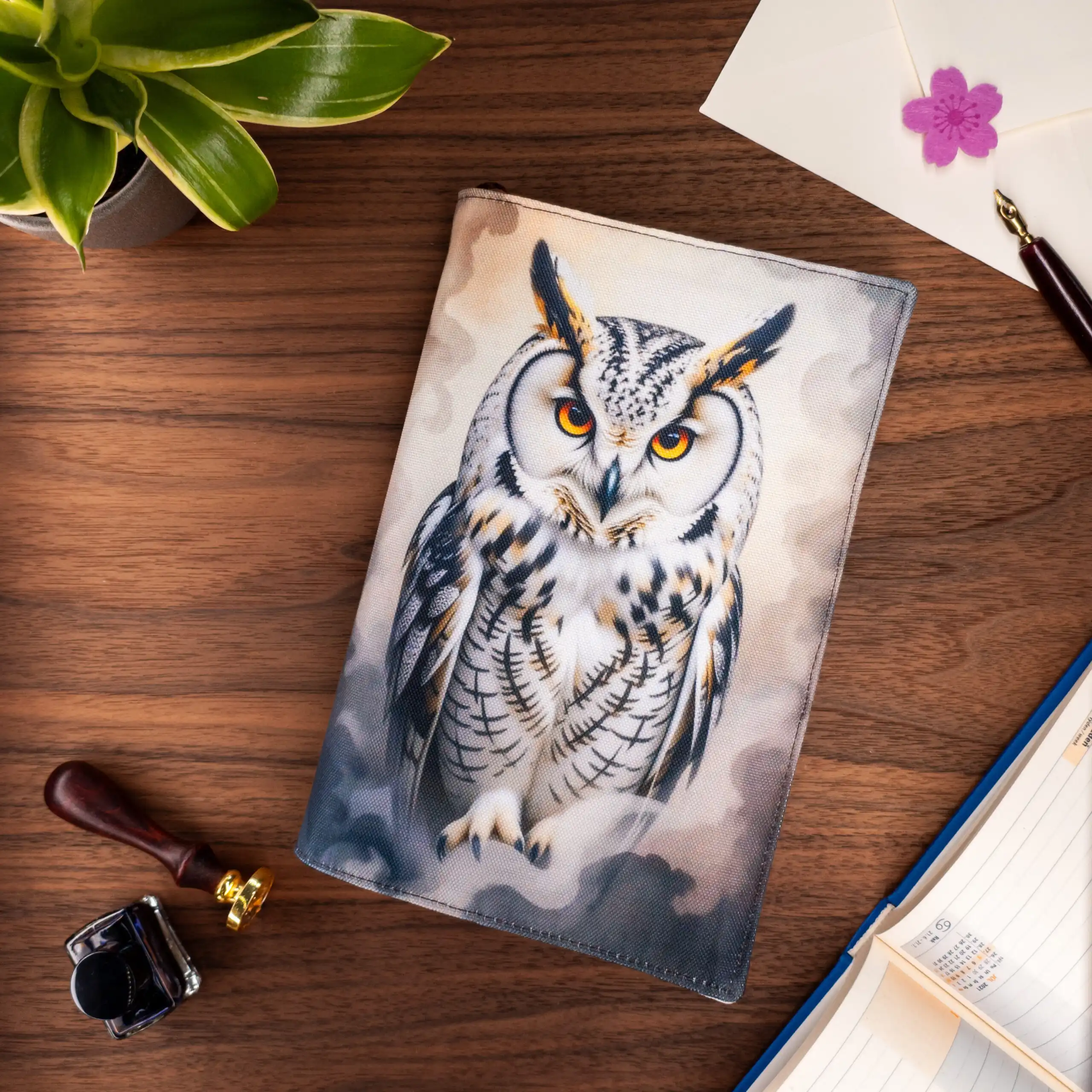 Owl's Wisdom | Fabric Book Cover