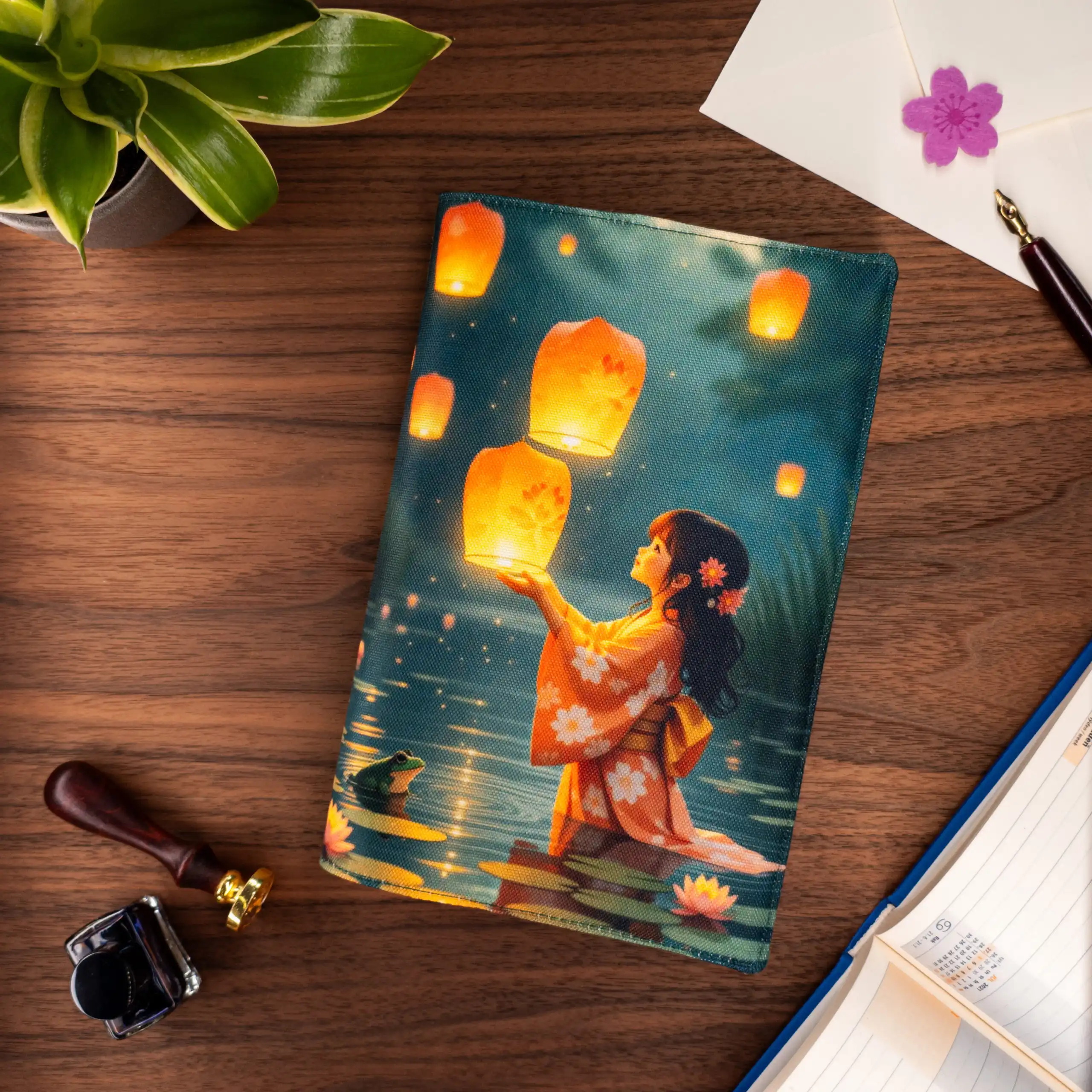 Lantern Wishes | Fabric Book Cover